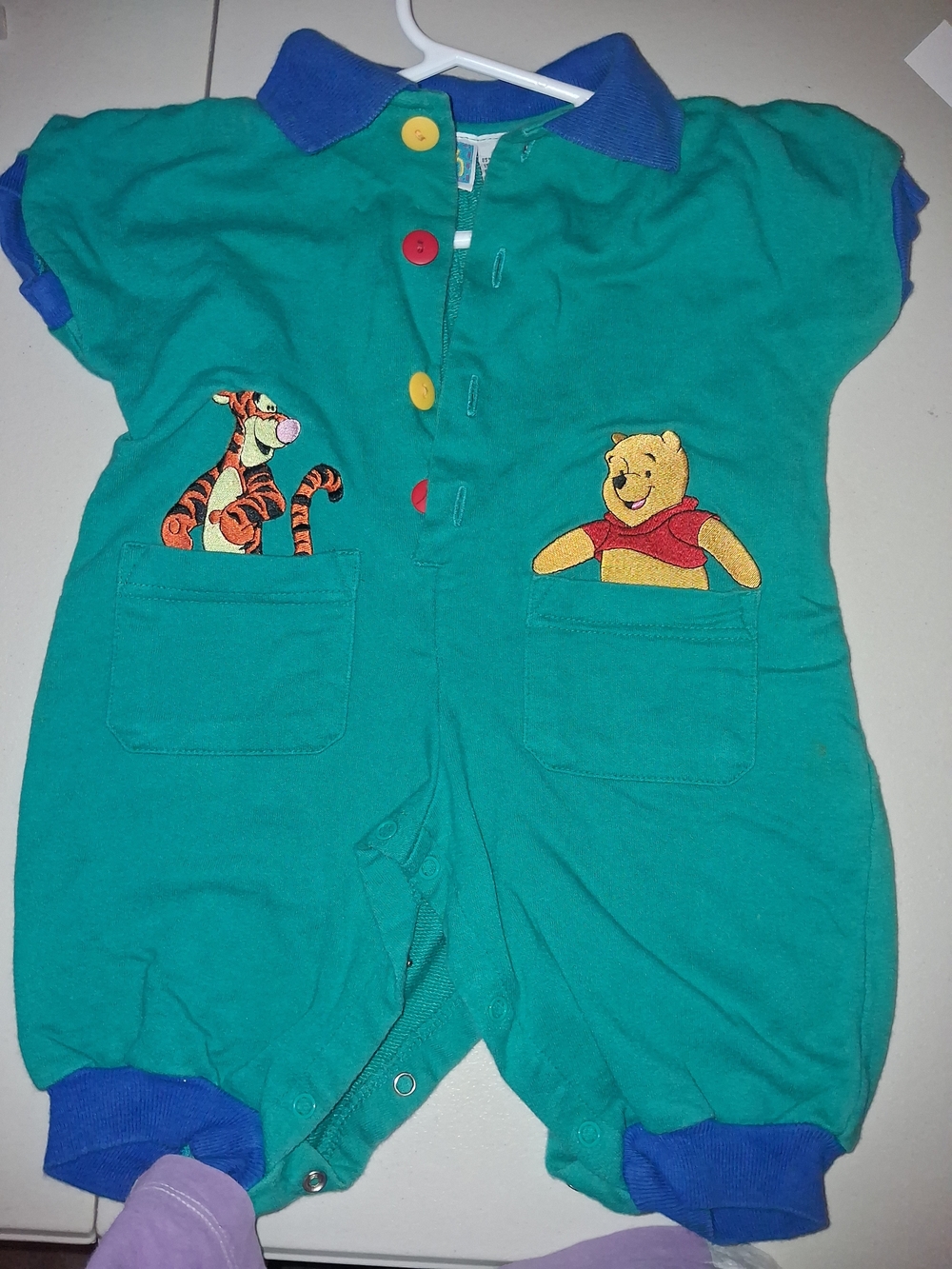 Winnie the Pooh & Tigger Teal Baby Romper